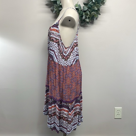 Mossimo Supply Co Boho Spaghetti Strap Paisley Floral Crochet Trim Dress XL - Picture 4 of 16